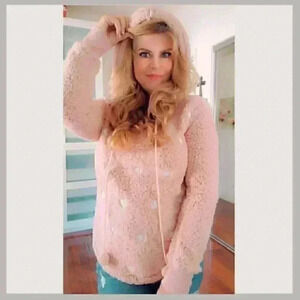 Miss Chievous Pink Fleece Heart Sweatshirt